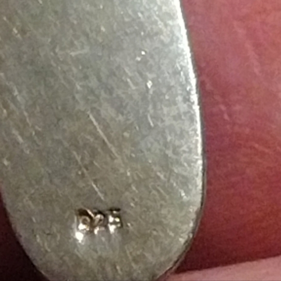 Sterling Silver Blue Lab Created Opal Inlay Tear Drop Pendant Stamped 925 - Picture 5 of 6